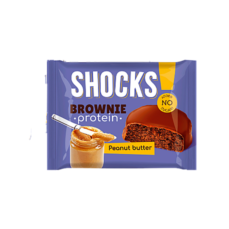 Протеиновое печенье глазированное Брауни "Арахисовая паста" FitnesShock